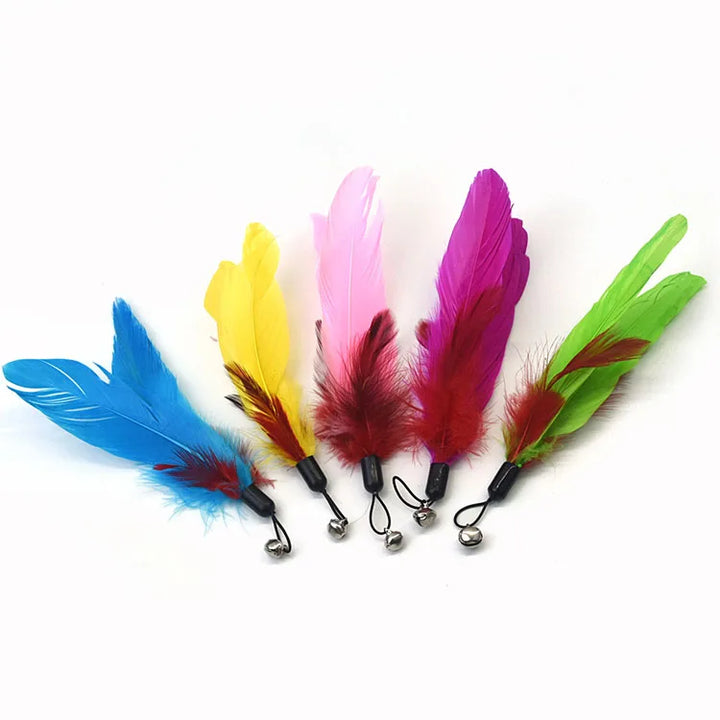 11-Piece Interactive Cat Feather Teaser Wand Toy Set