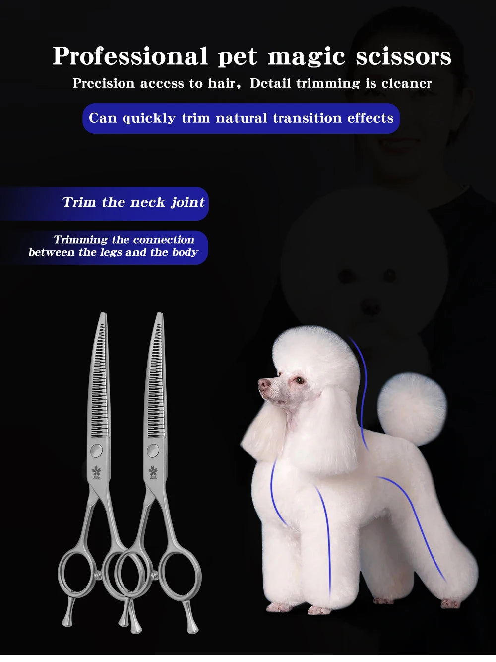 7.25 Inch VG10 Steel Professional Pet Grooming Scissors