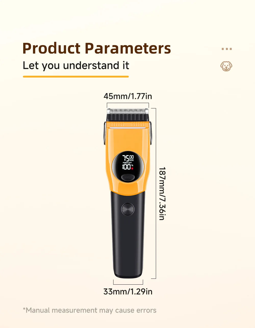 Rechargeable Dog and Cat Hair Clipper with Wide Voltage