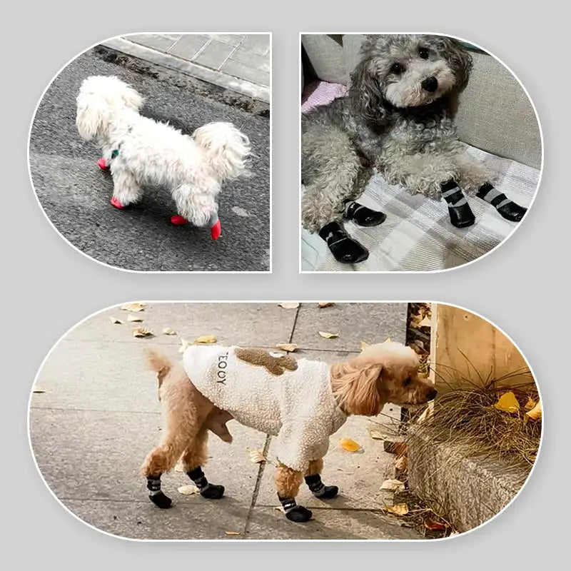 2 Pairs Anti-Slip Waterproof Dog Socks Shoes Outdoor