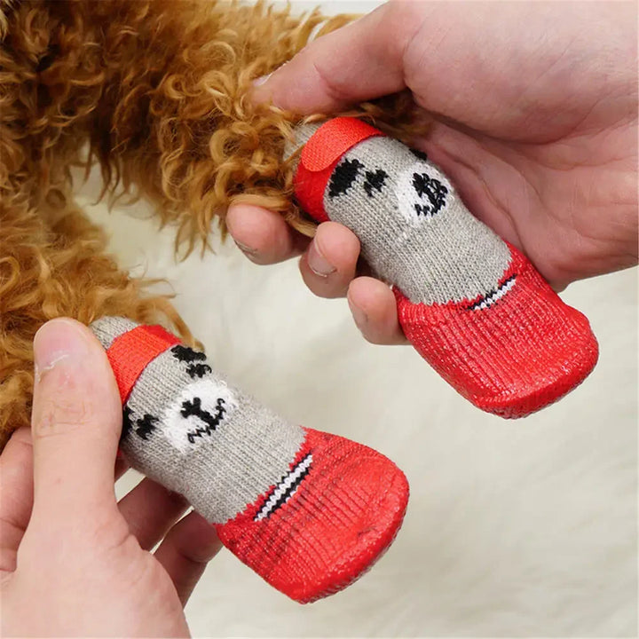 **Waterproof Anti-Scratch Knit Pet Socks for Small Dogs & Cats**