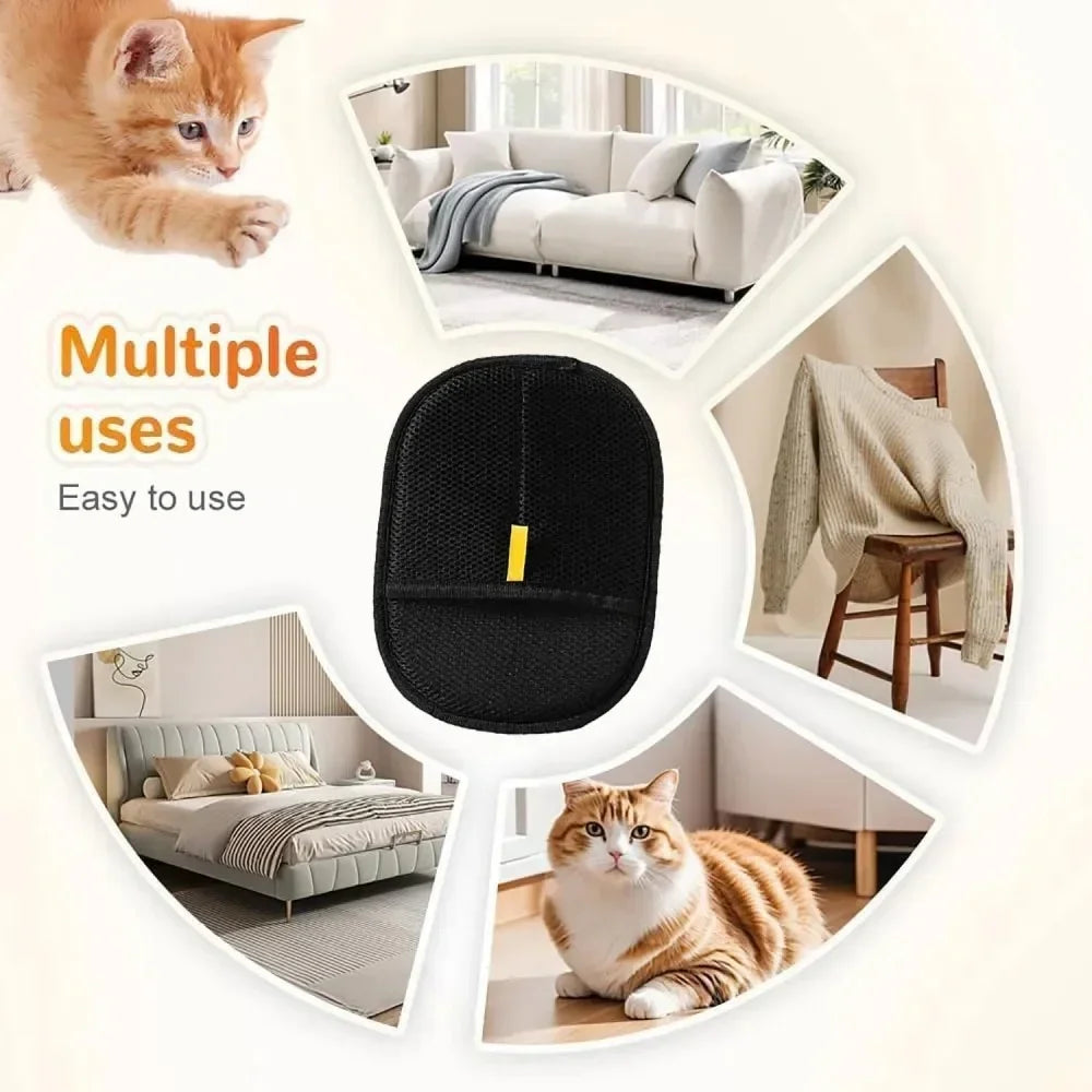 Double-Sided Pet Grooming Gloves and Hair Remover Mitt
