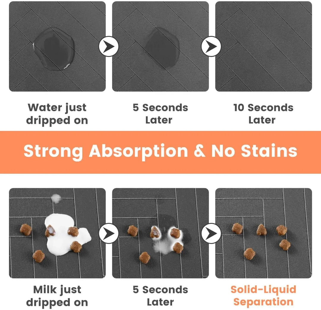 Waterproof & Absorbent Pet Placemat – Quick-Dry, Non-Slip Rubber Backing for Dogs & Cats