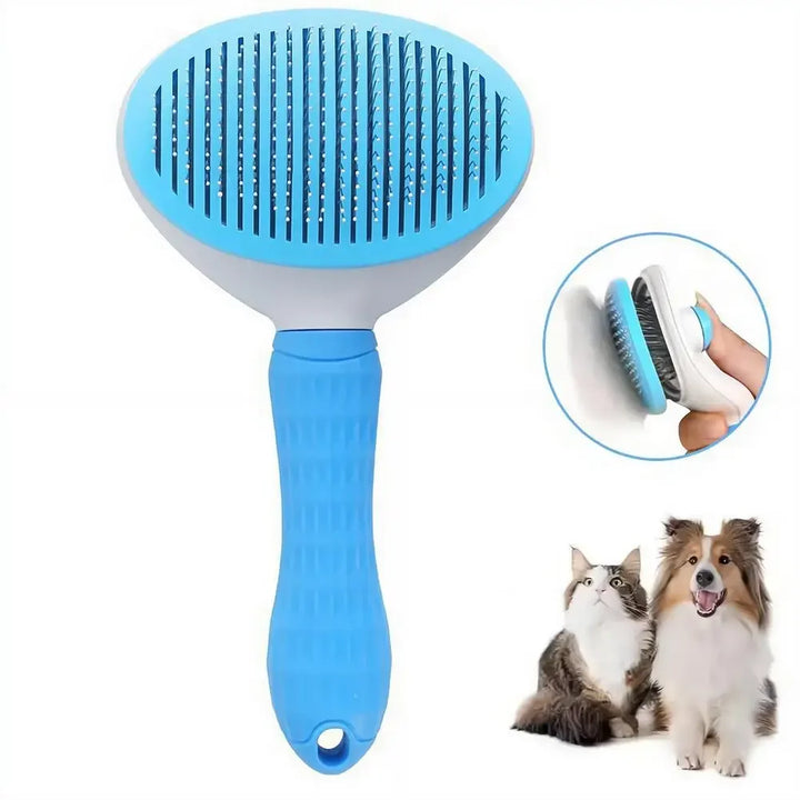 Self-Cleaning Pet Grooming Brush for Dogs and Cats