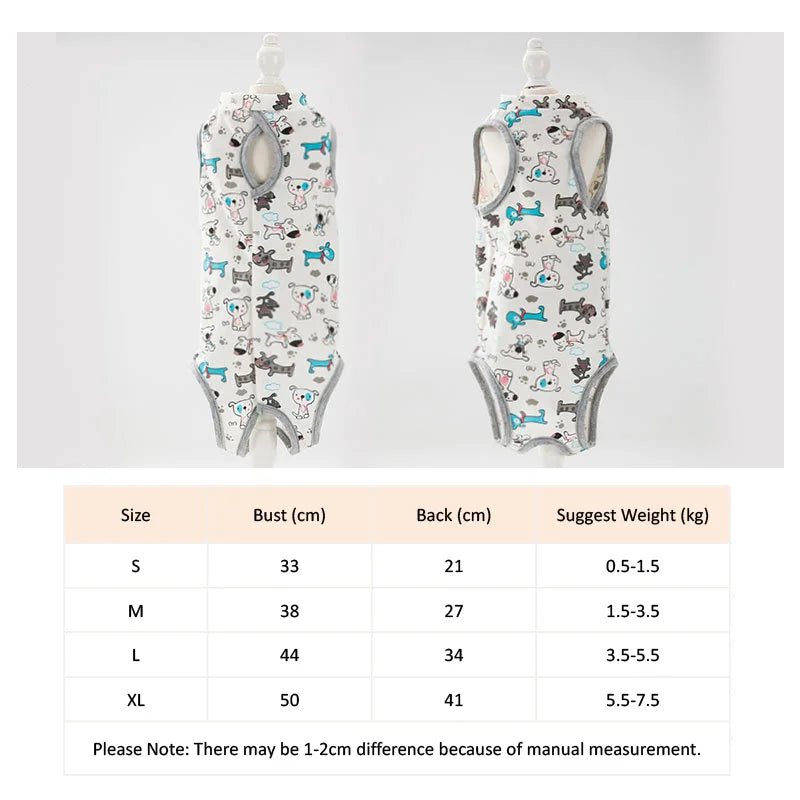 Breathable Pet Recovery Suit – Anti-Lick Surgery Clothes for Dogs & Cats, Protective Vest for Small Pets