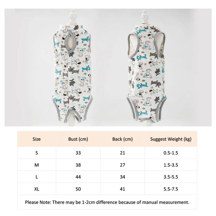 Breathable Pet Recovery Suit – Anti-Lick Surgery Clothes for Dogs & Cats, Protective Vest for Small Pets