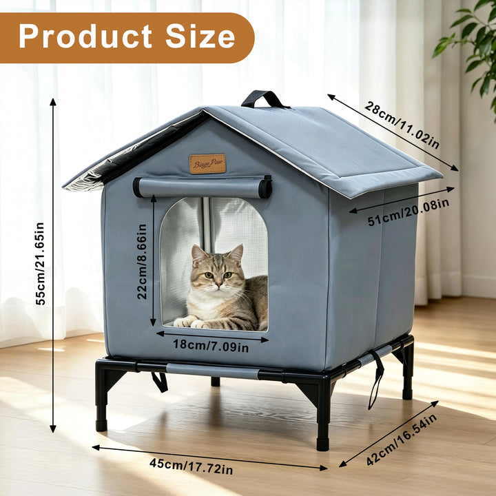 BingoPaw Insulated Outdoor Cat House Waterproof Shelter