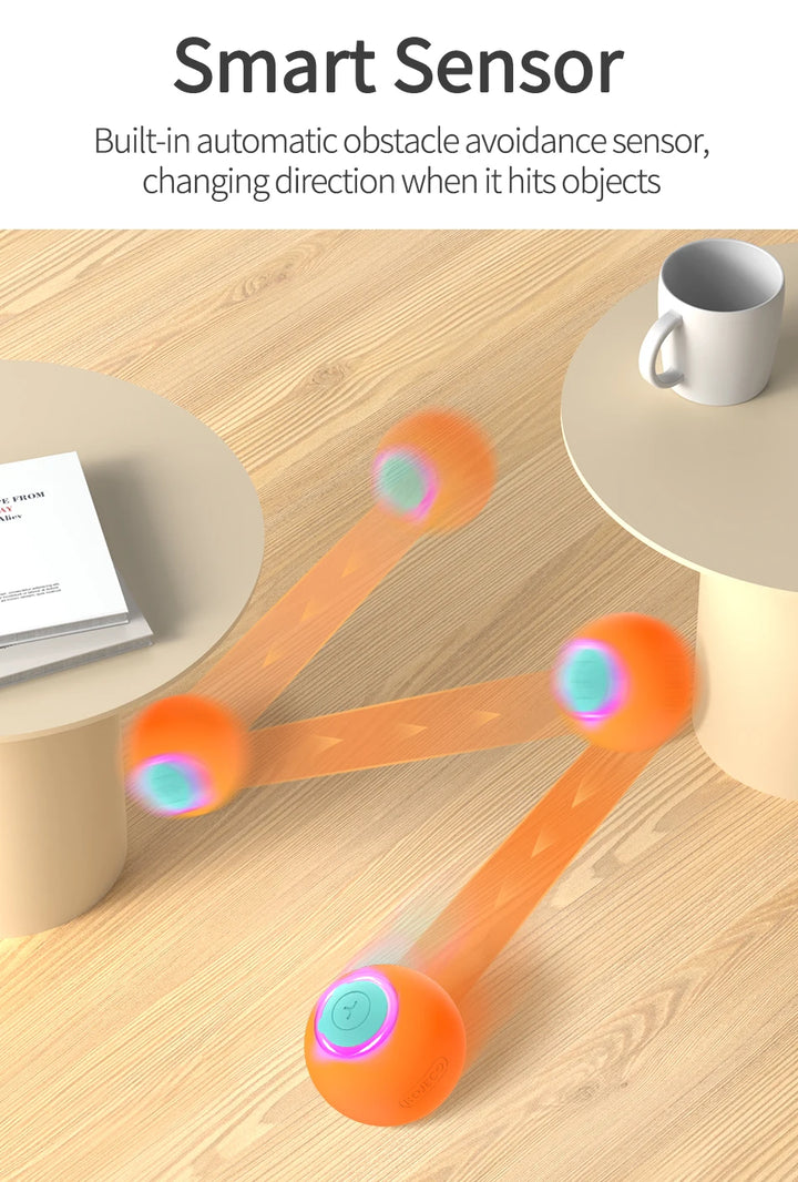 ROJECO Automatic Bouncing Ball Cat Toy with LED Lights