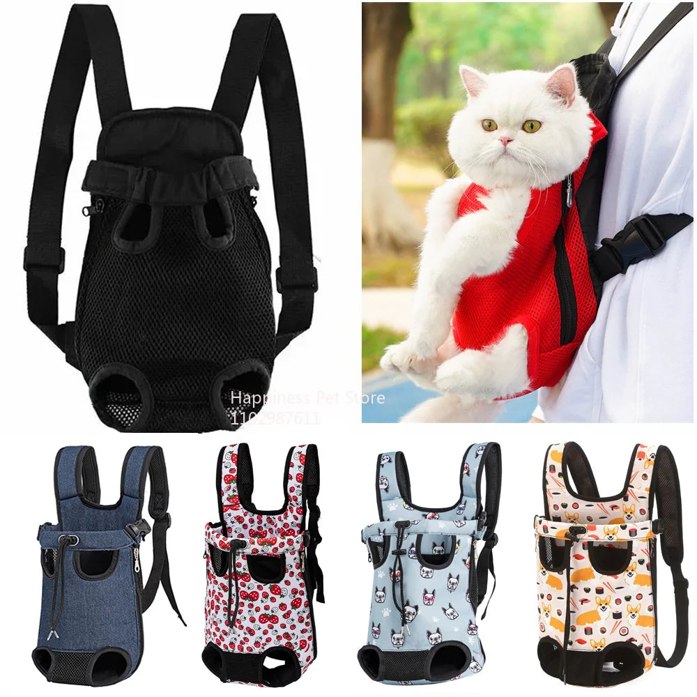 Upgraded Adjustable Cat & Dog Carrier Backpack – Portable Pet Travel Bag for Outdoor Hiking, Camping & Chest Carry