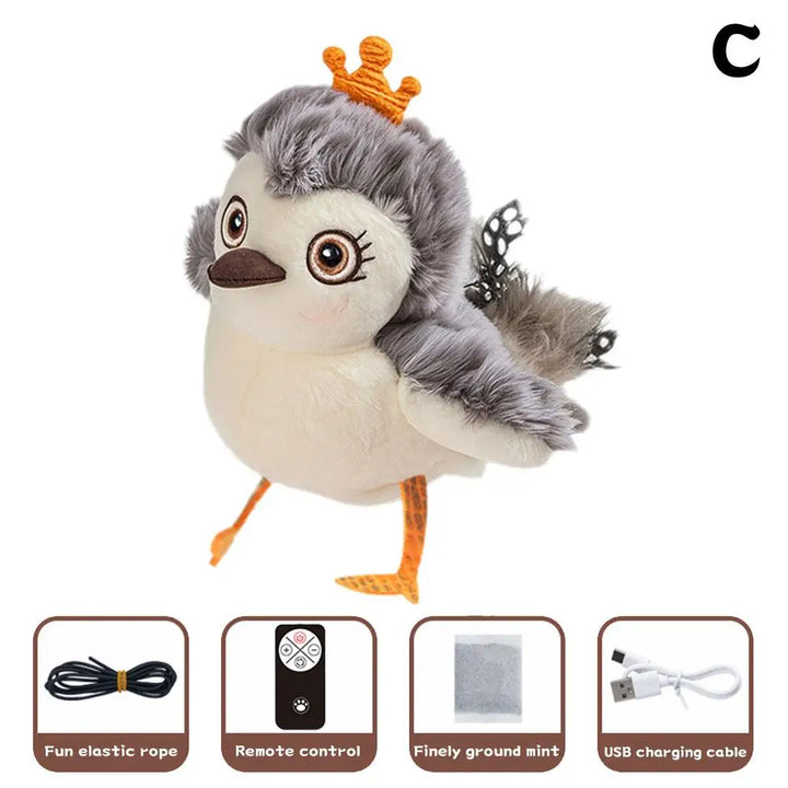 Interactive Flapping Bird Cat Toy with Chirping Sound Sparrow