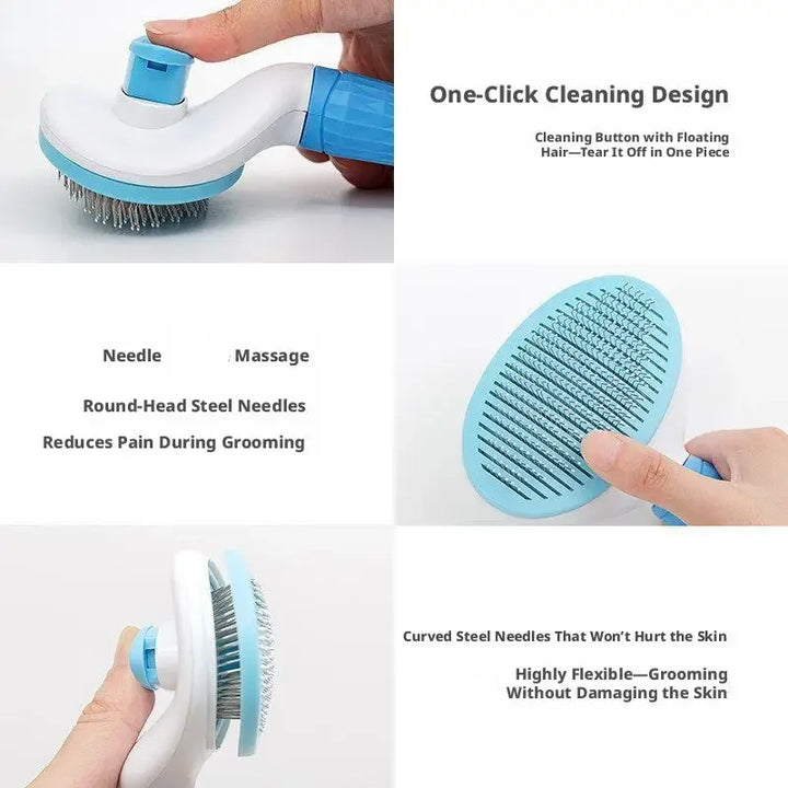 Self-Cleaning Pet Grooming Brush for Dogs and Cats