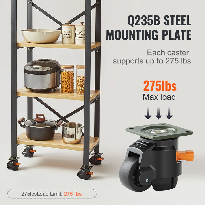 SucceBuy Heavy Duty Leveling Casters with Adjustable Feet
