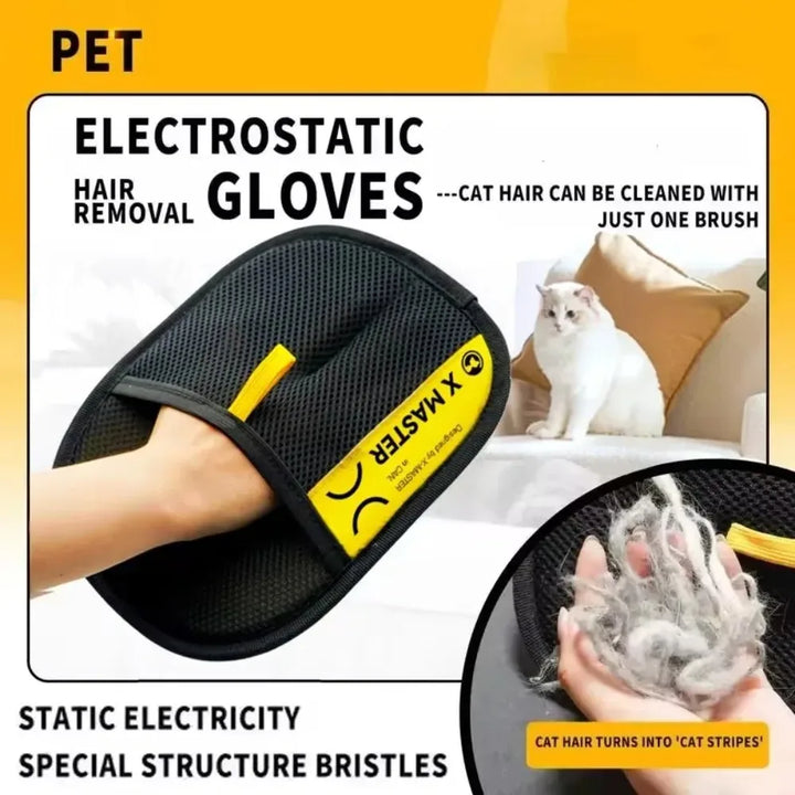 Portable Pet Hair Remover Gloves for Clothes and Furniture
