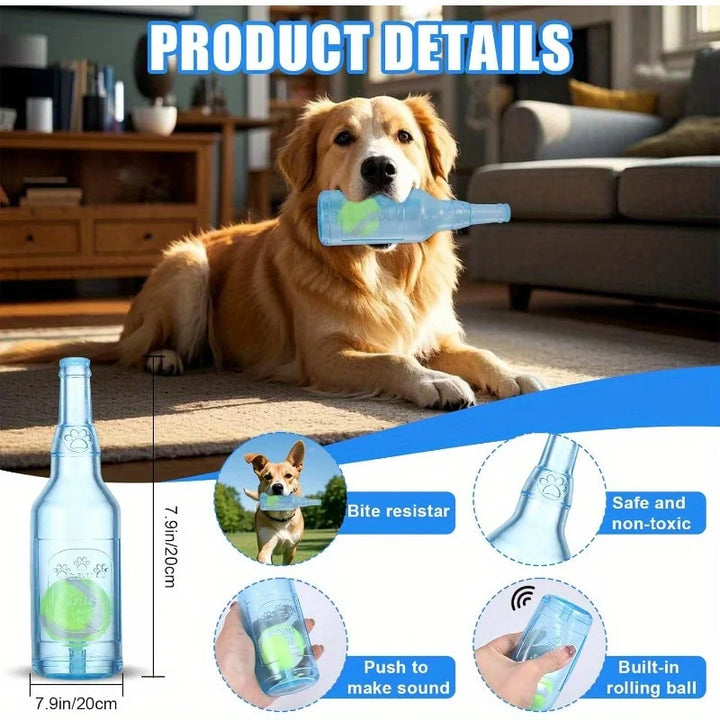 Squeaky Water Bottle Dog Toy for Interactive Chewing