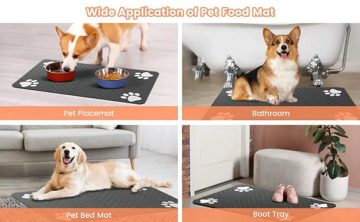 Waterproof & Absorbent Pet Placemat – Quick-Dry, Non-Slip Rubber Backing for Dogs & Cats