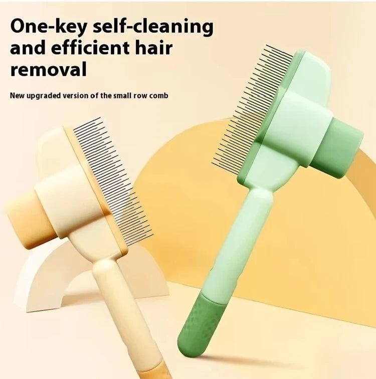 Yellow Self-Cleaning Slicker Brush for Dogs and Cats