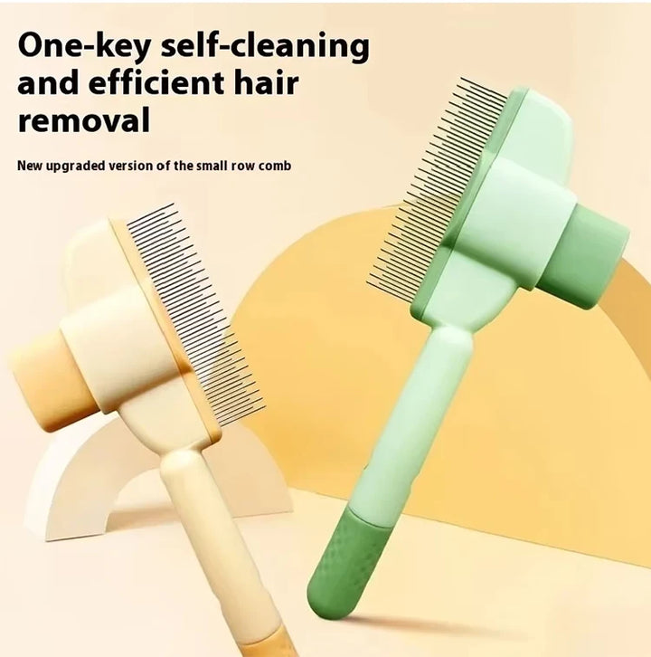 Yellow Self-Cleaning Slicker Brush for Dogs and Cats