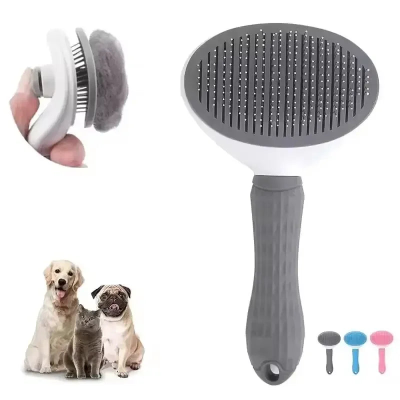 Self-Cleaning Pet Grooming Brush for Dogs and Cats