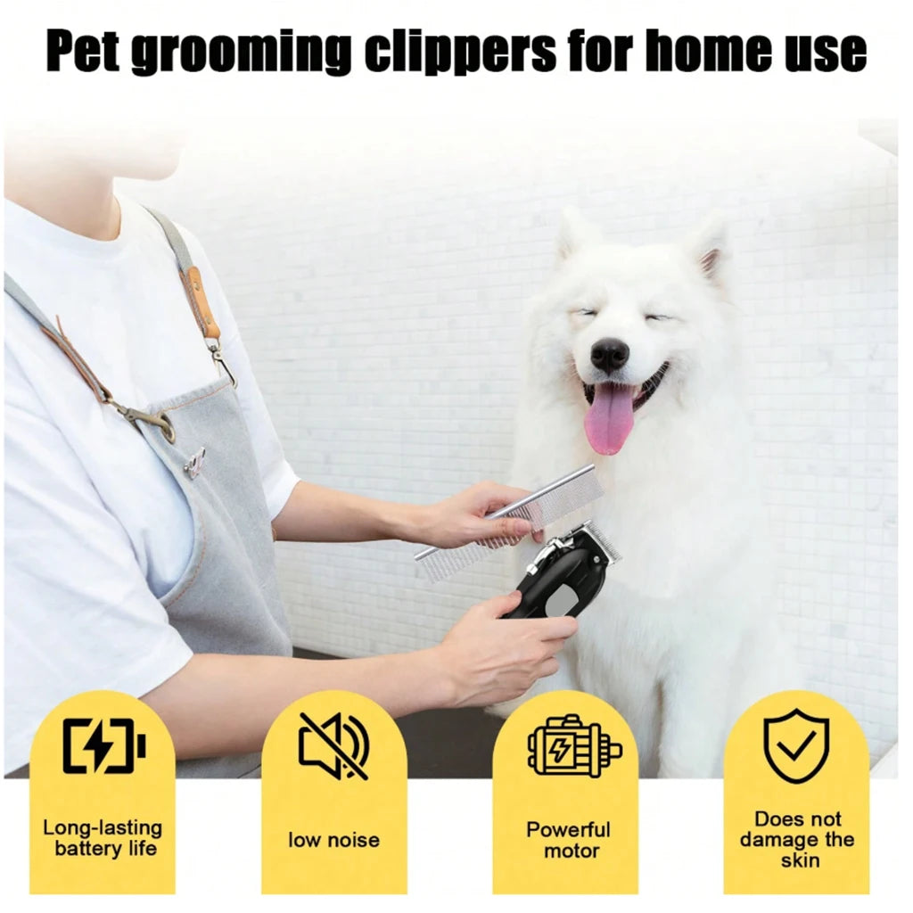USB Rechargeable Pet Hair Clipper with LCD Display