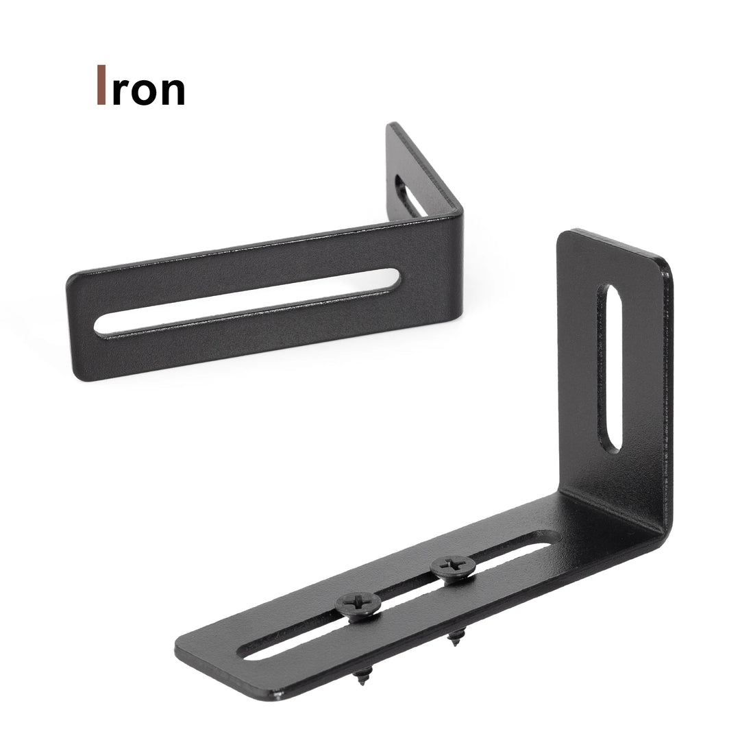 Black Metal 90 Degree Corner Brackets 102mm, 2 Pack