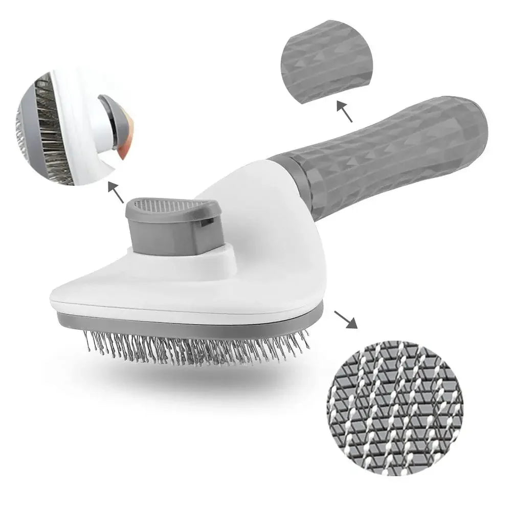 Self-Cleaning Pet Grooming Brush for Dogs and Cats