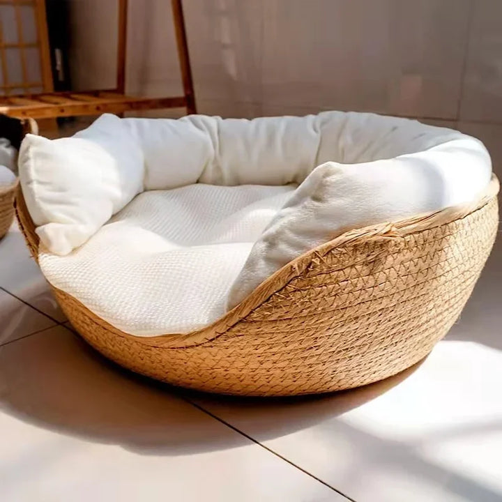 Four-Season Pet Nest Bed – Cozy Sleeping Bag Basket for Cats & Small Dogs
