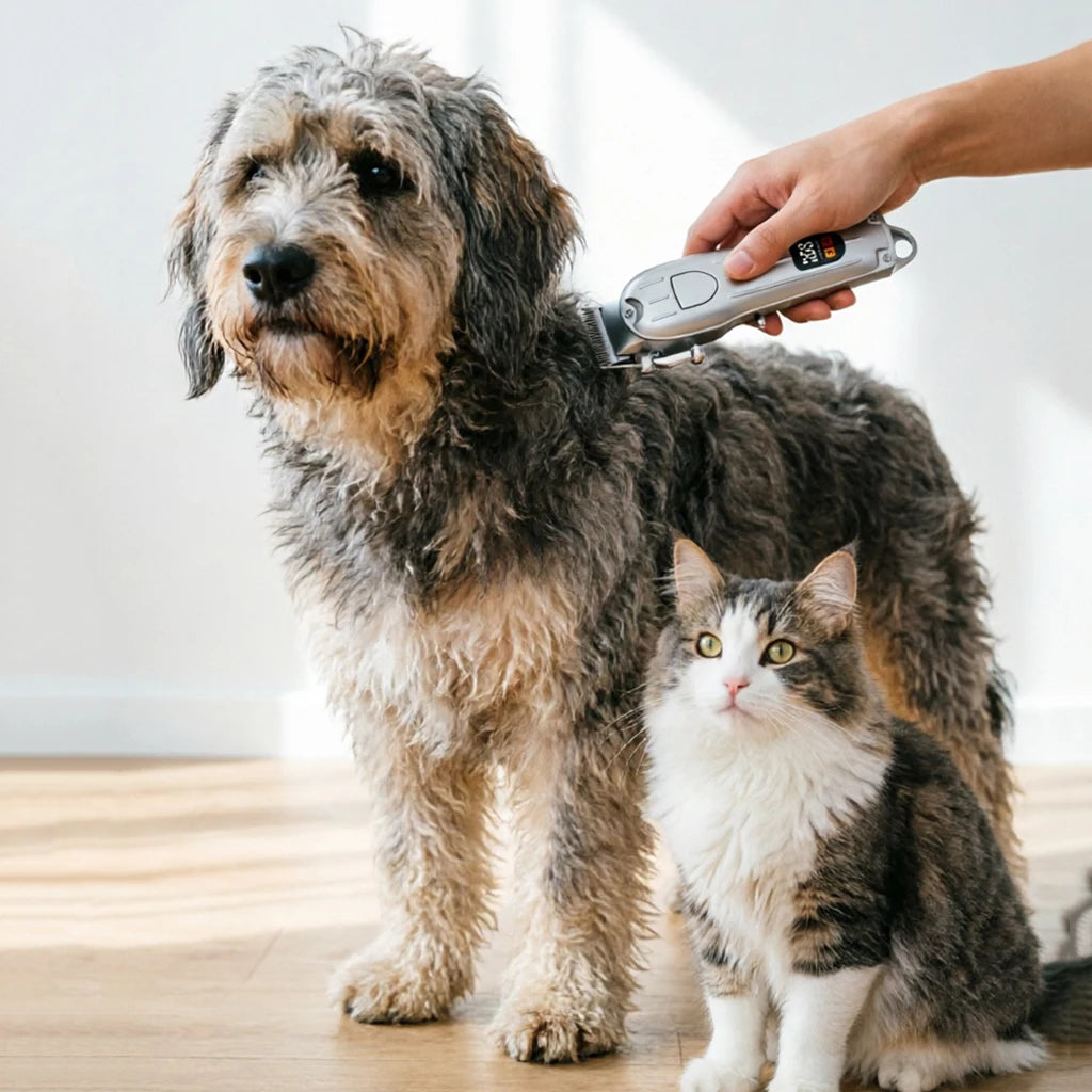 USB Rechargeable Pet Hair Clipper with LCD Display