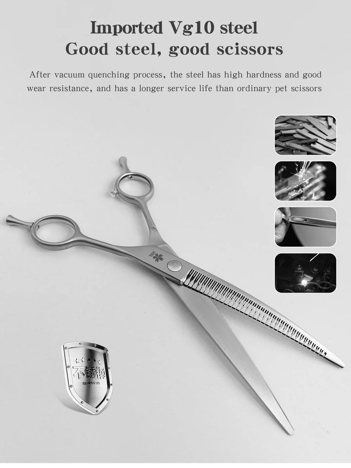 7.25 Inch VG10 Steel Professional Pet Grooming Scissors