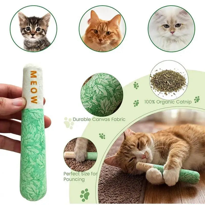 Mint Cigarette Cat Toy Chew Stick for Indoor Cats