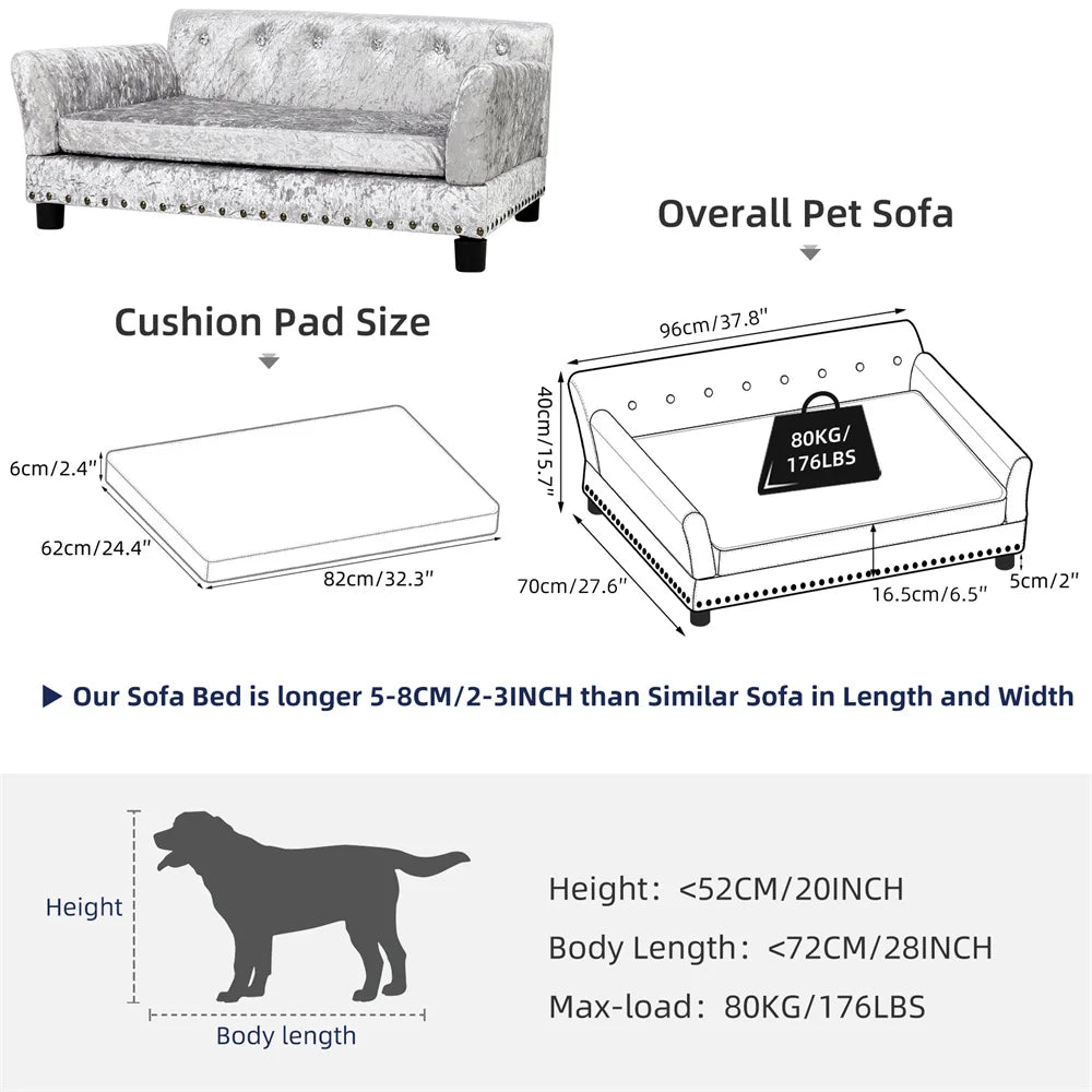Large-Luxury Sofa Pet Bed – Cushioned & Durable