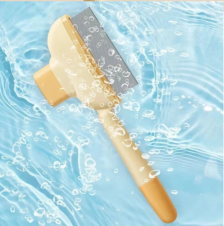 Yellow Self-Cleaning Slicker Brush for Dogs and Cats