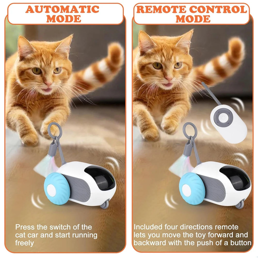 Interactive Smart Cat Toy Car with Remote Control