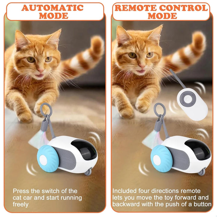 Interactive Smart Cat Toy Car with Remote Control