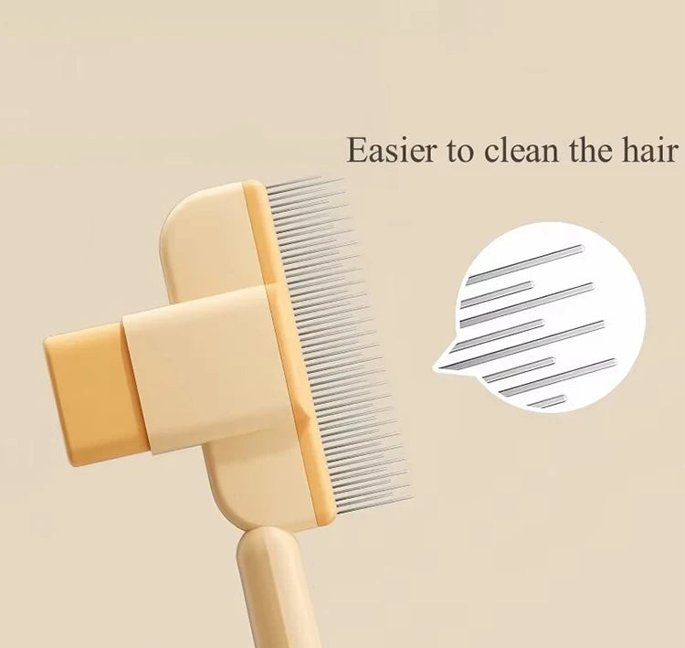 Yellow Self-Cleaning Slicker Brush for Dogs and Cats