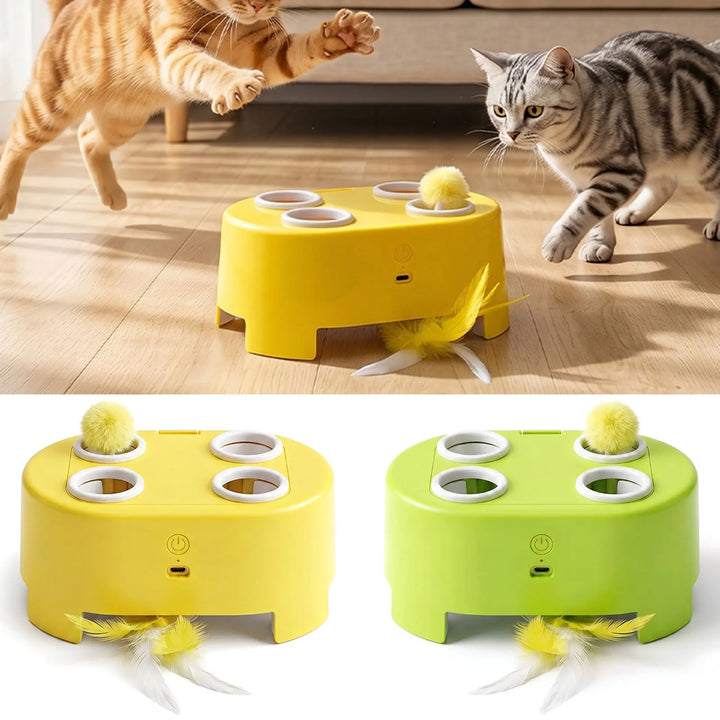 Automatic Whack-A-Mole Cat Toy, Rechargeable Interactive Game