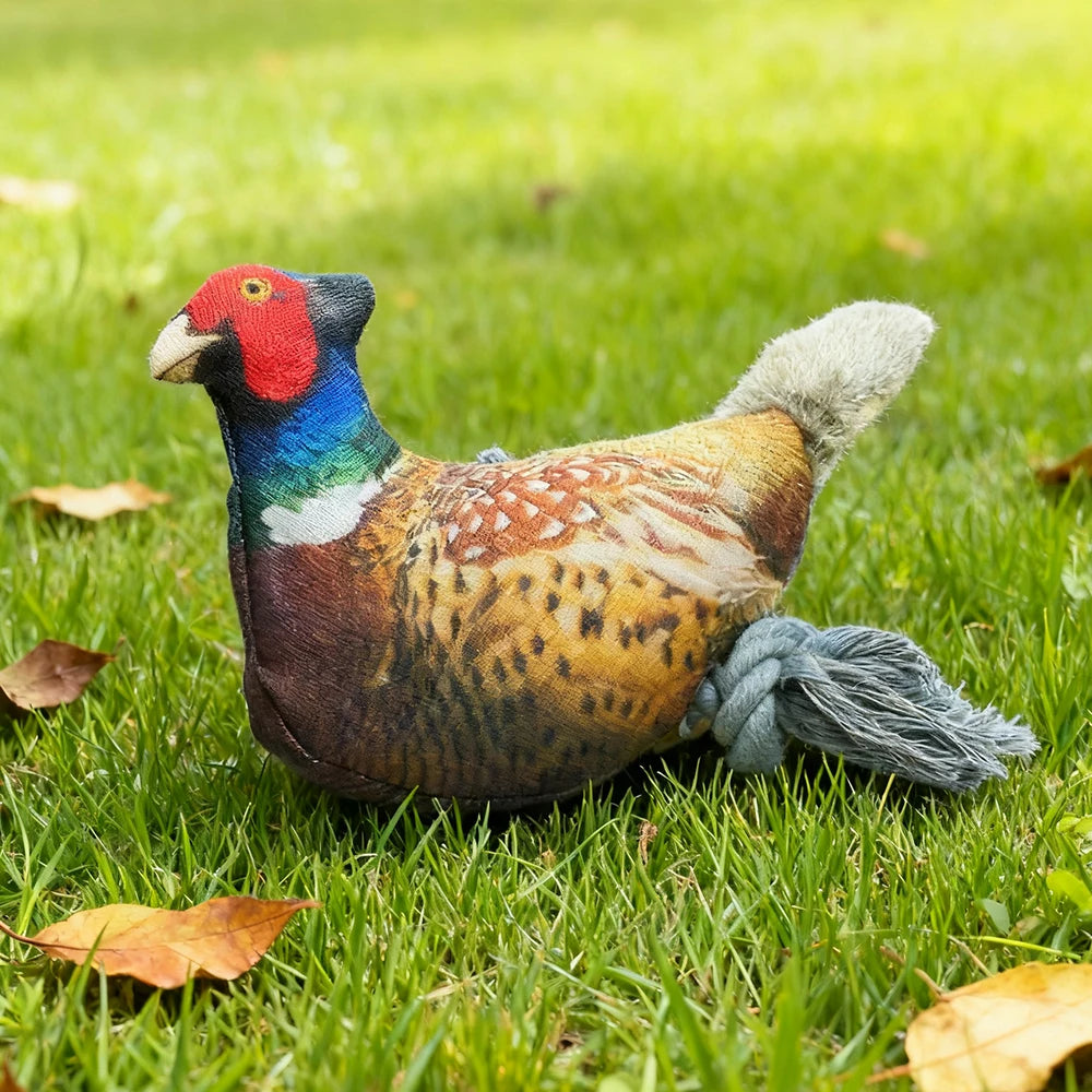 Colorful Pheasant Plush Squeaky Toy for Cats and Dogs
