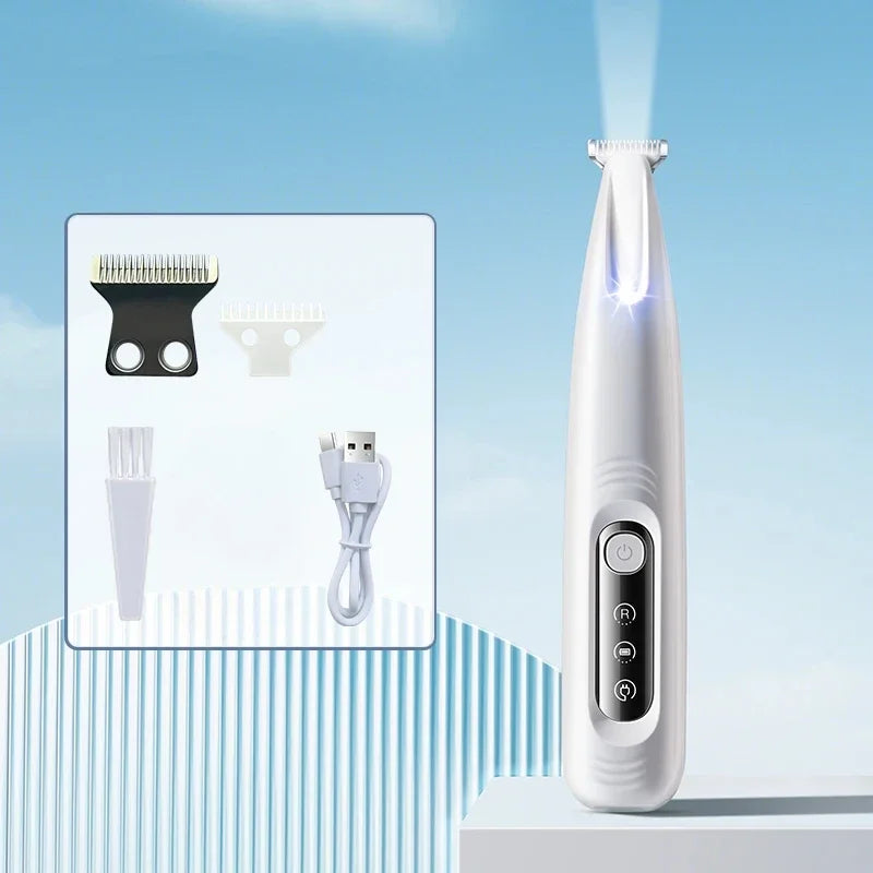 Rechargeable Dog Paw Trimmer with LED Light and Display