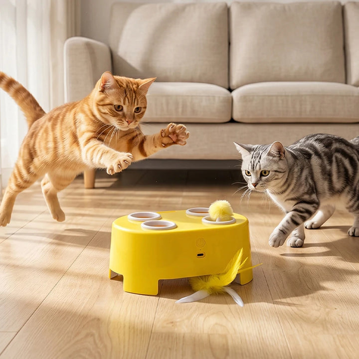 Automatic Whack-A-Mole Cat Toy, Rechargeable Interactive Game