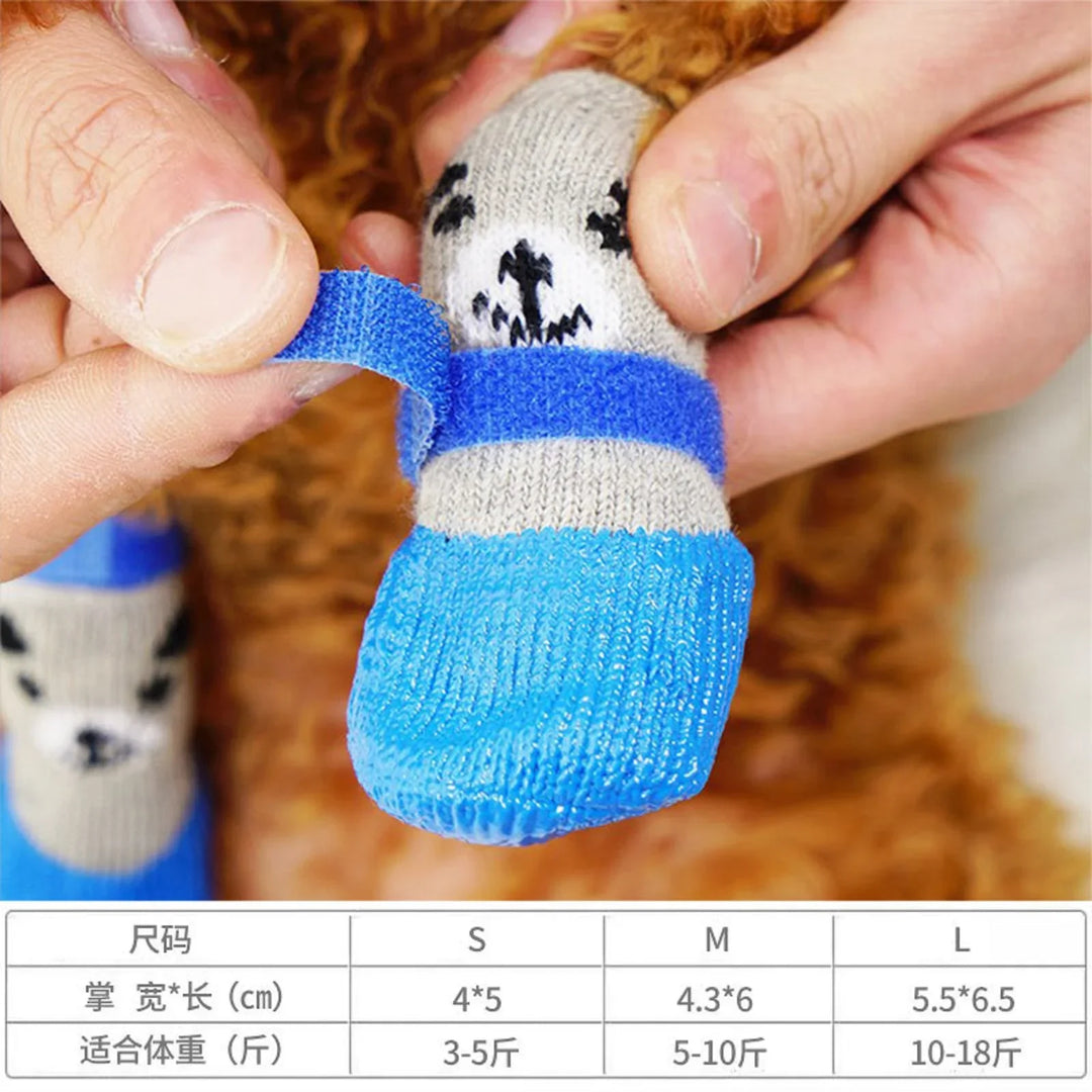 **Waterproof Anti-Scratch Knit Pet Socks for Small Dogs & Cats**