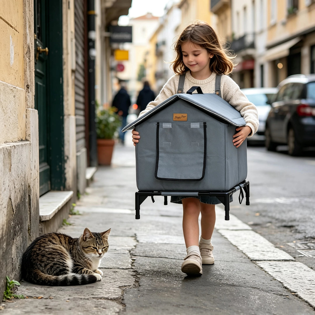 BingoPaw Insulated Outdoor Cat House Waterproof Shelter