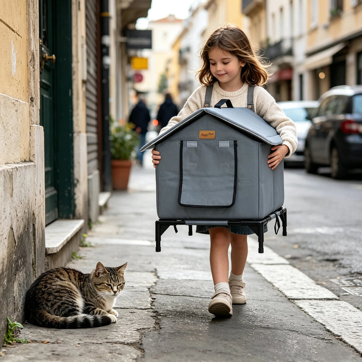 BingoPaw Insulated Outdoor Cat House Waterproof Shelter