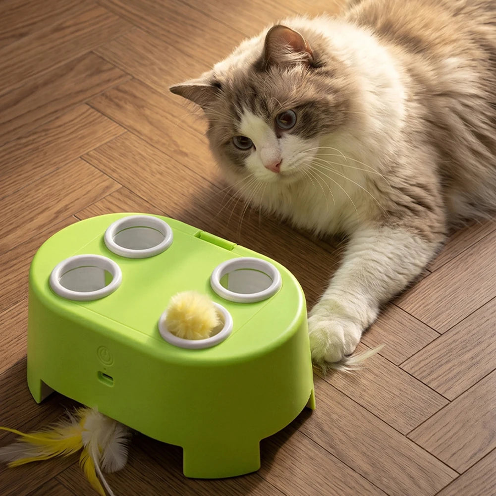Automatic Whack-A-Mole Cat Toy, Rechargeable Interactive Game