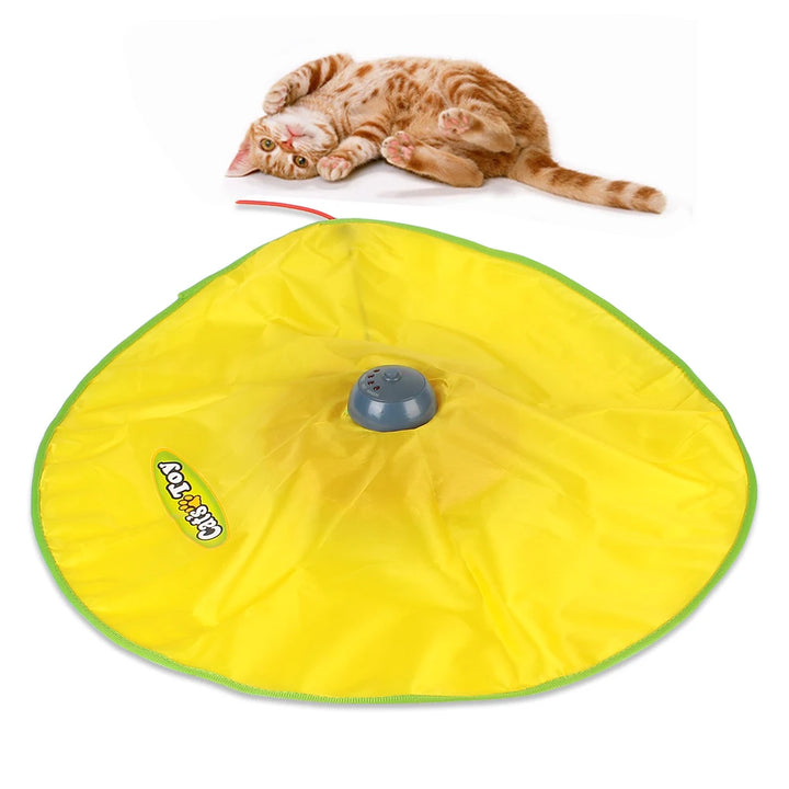 Automatic Cat Toy Plate with Moving Feather, 4 Speeds