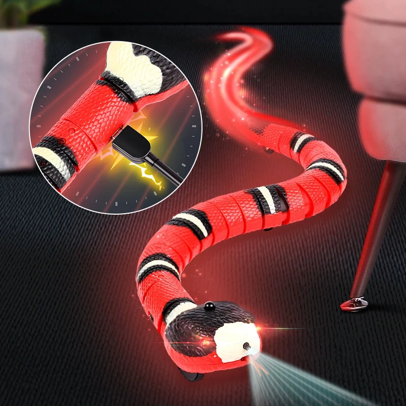 Smart Sensing USB Rechargeable Snake Toy for Cats