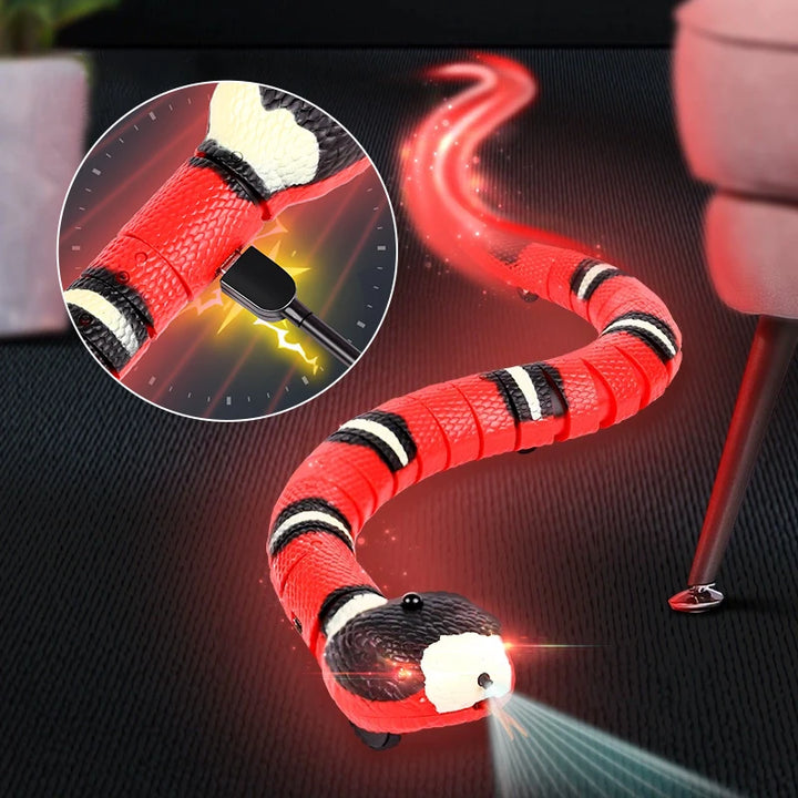 Smart Sensing USB Rechargeable Snake Toy for Cats