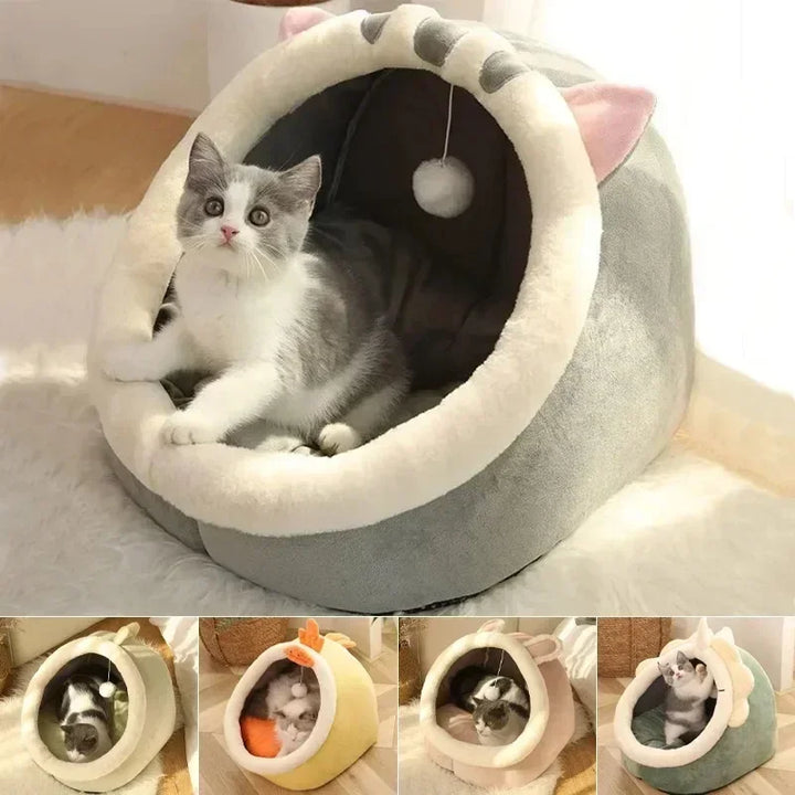 Round Cat Bed House – Cozy Pet Nest & Sleeping Cave for Kittens