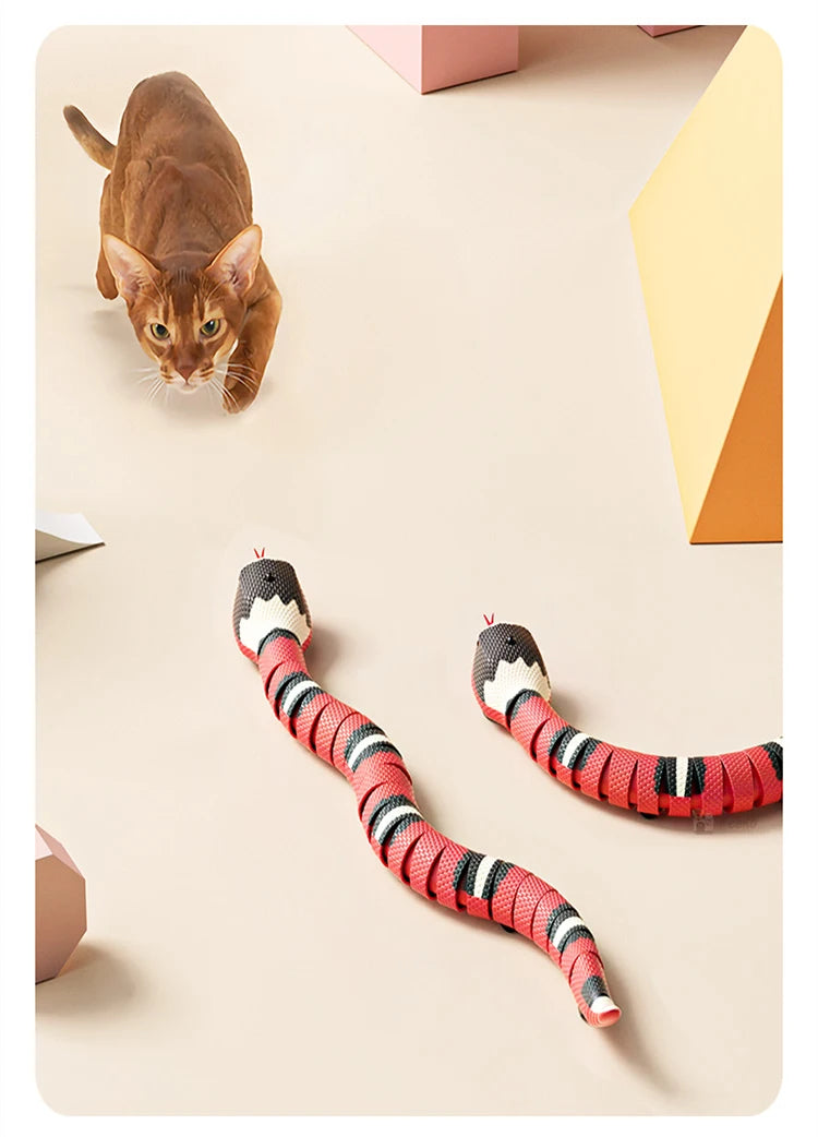 Smart Sensing USB Rechargeable Snake Toy for Cats
