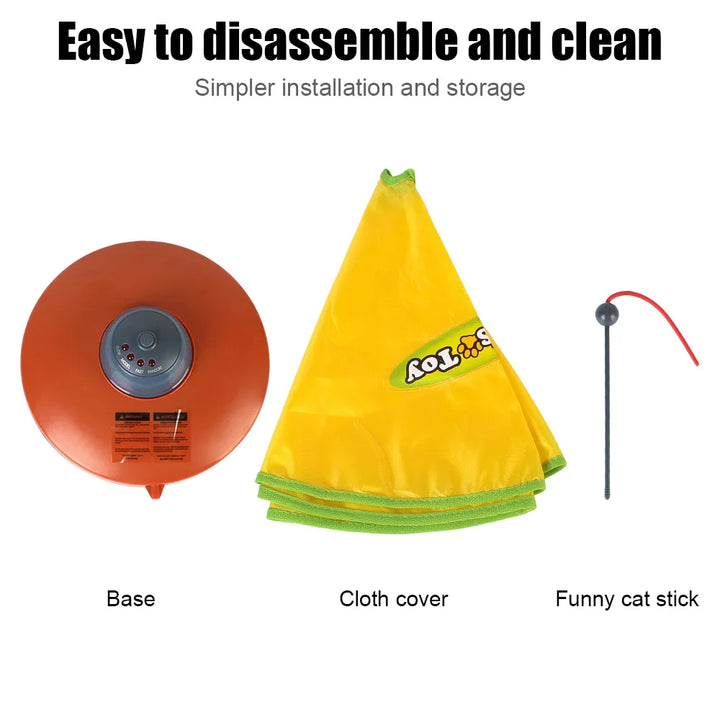Automatic Cat Toy Plate with Moving Feather, 4 Speeds