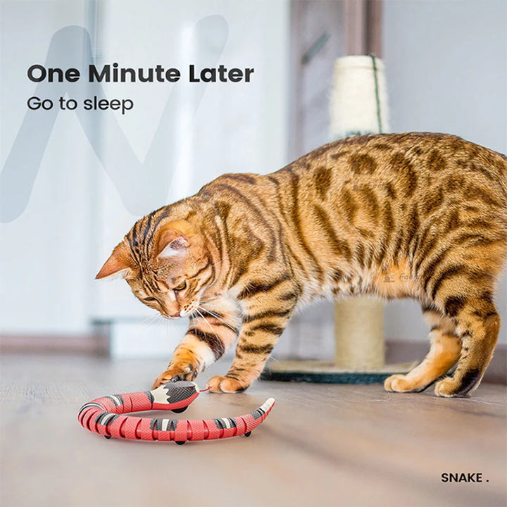 Smart Sensing USB Rechargeable Snake Toy for Cats