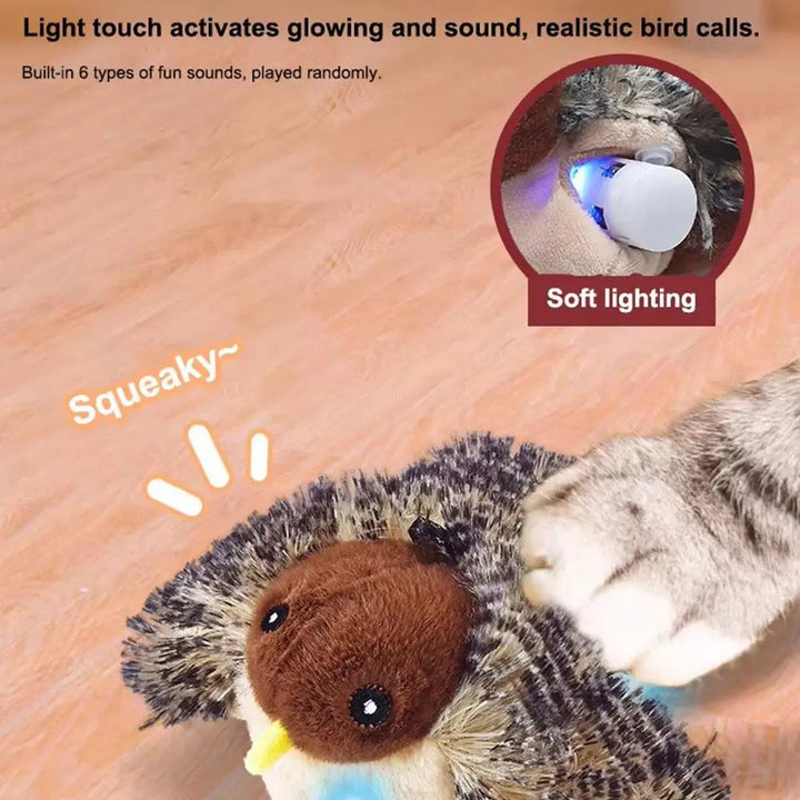 Interactive Flapping Bird Cat Toy with Chirping Sound Sparrow